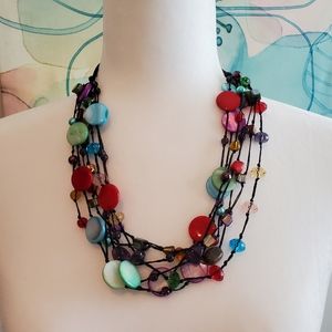 Twitsted multi rope necklace